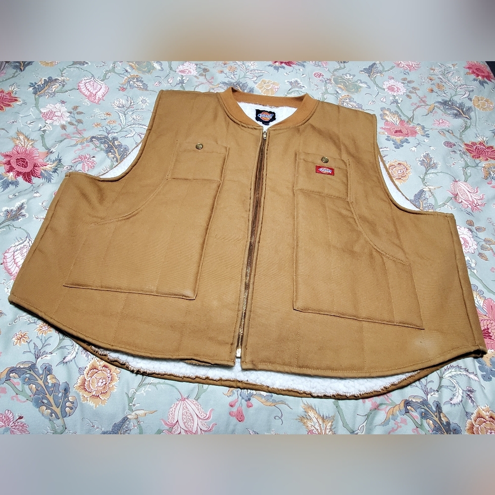 Dickies Vest, 3XL, Tan/White - Picture 2 of 5